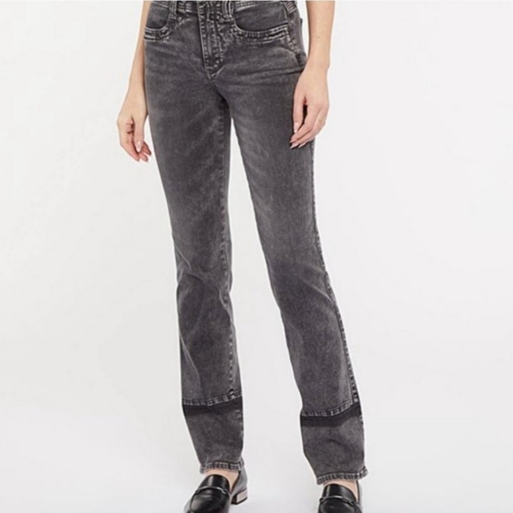 NYDJ Marilyn Straight Nobelle Black Jeans Size 14